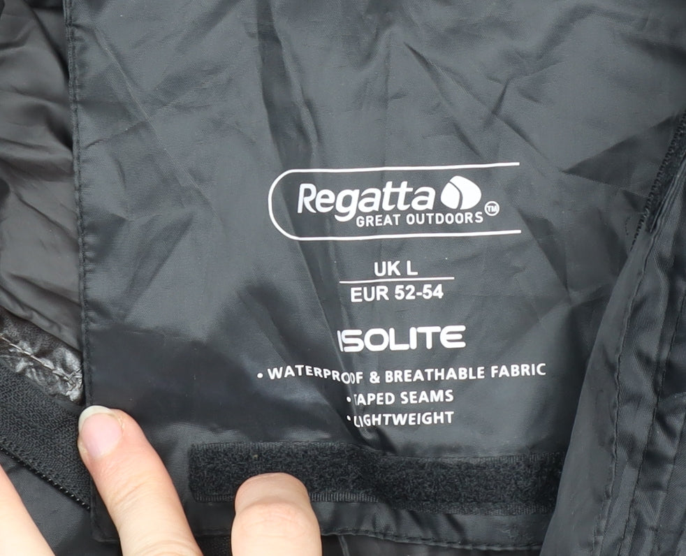 Regatta Men's Black Waterproof Lightweight Rain Jacket L