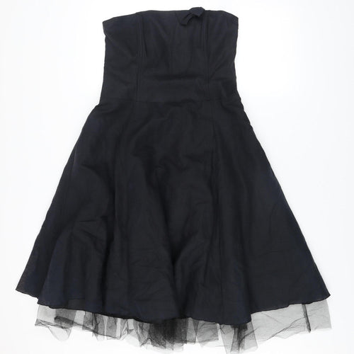 Marks and Spencer Per Una Women's Black Strapless Fit & Flare Dress Size 12