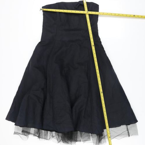 Marks and Spencer Per Una Women's Black Strapless Fit & Flare Dress Size 12