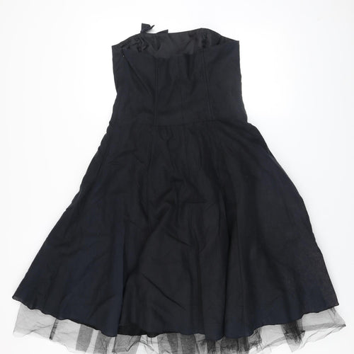 Marks and Spencer Per Una Women's Black Strapless Fit & Flare Dress Size 12
