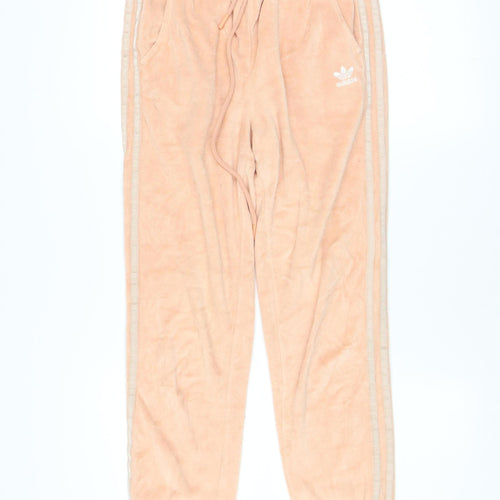 adidas Women's Peach Velour Jogger Trousers Size 8