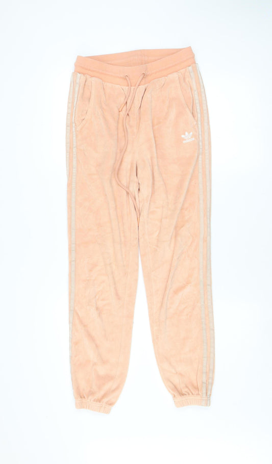 adidas Women's Peach Velour Jogger Trousers Size 8