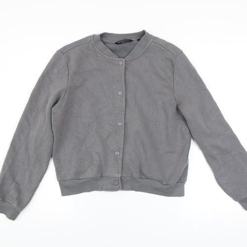 Brave Soul Women's Grey Small Basic Bomber Jacket Cotton Blend