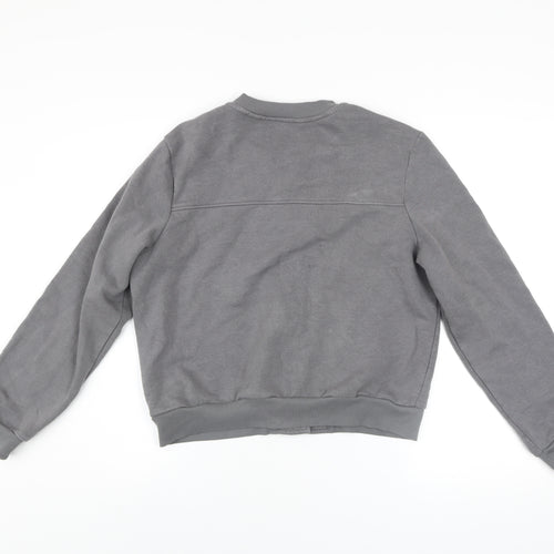 Brave Soul Women's Grey Small Basic Bomber Jacket Cotton Blend