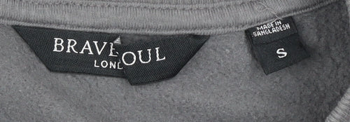 Brave Soul Women's Grey Small Basic Bomber Jacket Cotton Blend