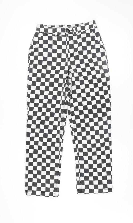 Vans Women's Black Checkerboard Straight Jeans Size 24 Regular Fit