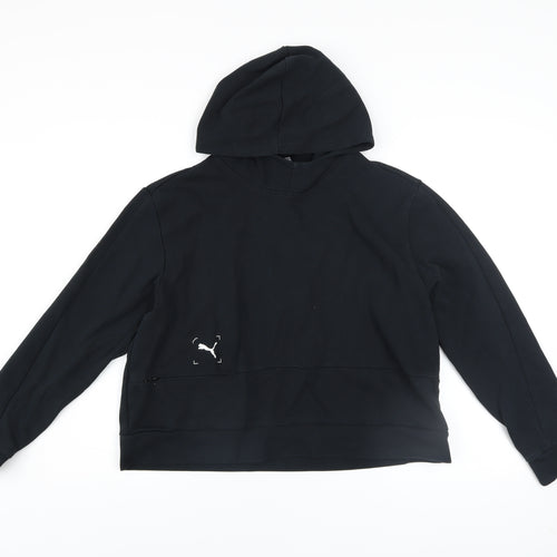 Puma Womens Black Hoodie Size XL Pullover Hooded Sweatshirt
