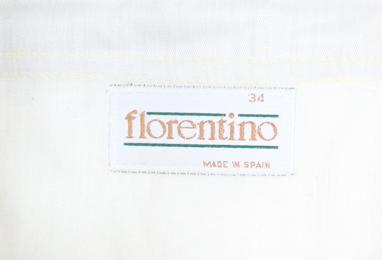 Florentino Men's Grey Wool Pleated Dress Trousers Size 34