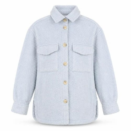 H&M Women’s Blue Fleece Button Jacket XS Casual Mid-Length