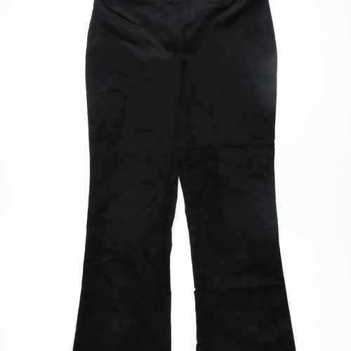 Up! Women's Black Regular Fit Flared Stretch Trousers Size 10