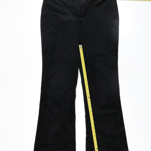 Up! Women's Black Regular Fit Flared Stretch Trousers Size 10
