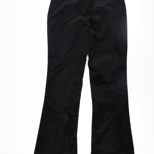 Up! Women's Black Regular Fit Flared Stretch Trousers Size 10