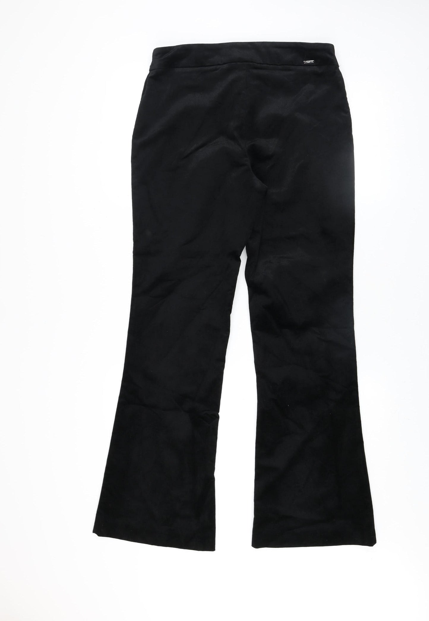 Up! Women's Black Regular Fit Flared Stretch Trousers Size 10
