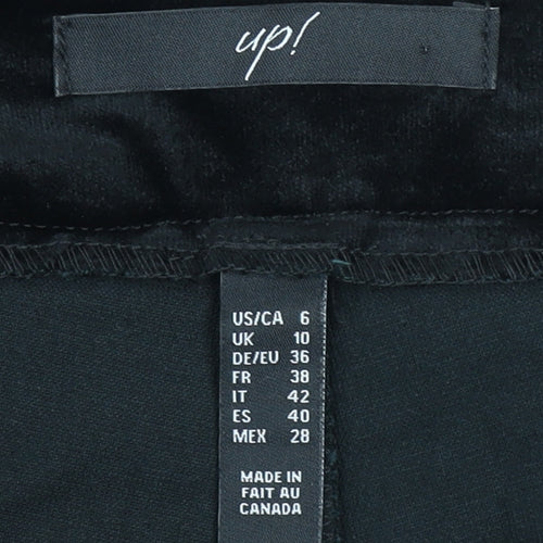 Up! Women's Black Regular Fit Flared Stretch Trousers Size 10