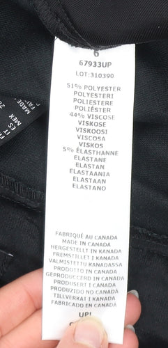 Up! Women's Black Regular Fit Flared Stretch Trousers Size 10