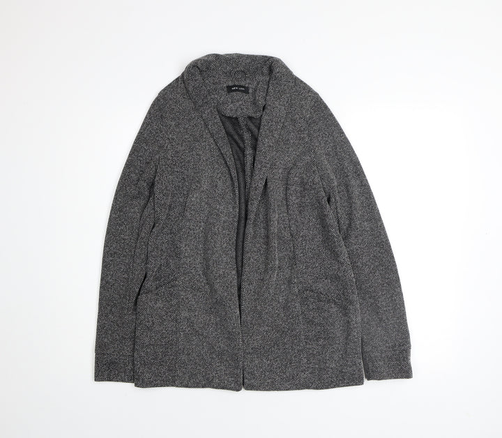 New Look Women's Grey Herringbone Blazer Jacket Size 8