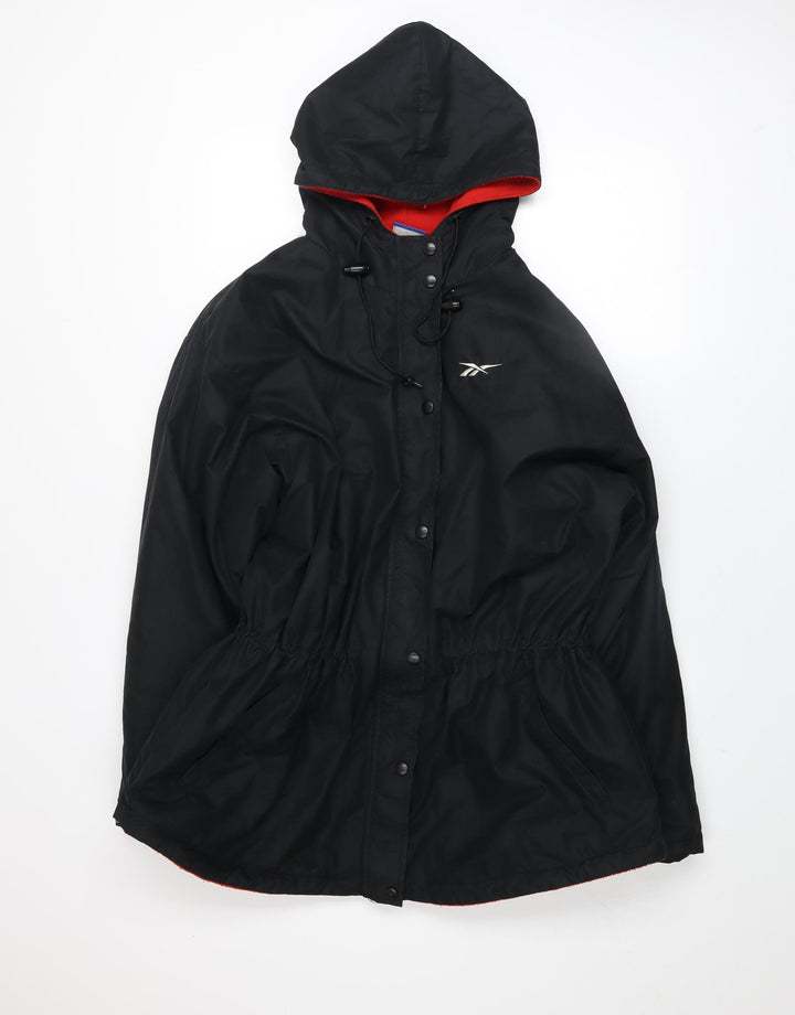 Reebok Womens Black Hooded Anorak XL Vintage Sports Jacket