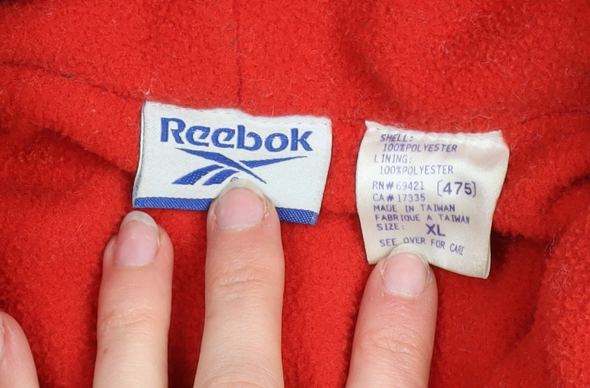 Reebok Womens Black Hooded Anorak XL Vintage Sports Jacket