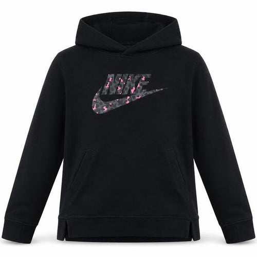 Nike Girls Black Pullover Hoodie Fleece Logo Sweatshirt Size 146