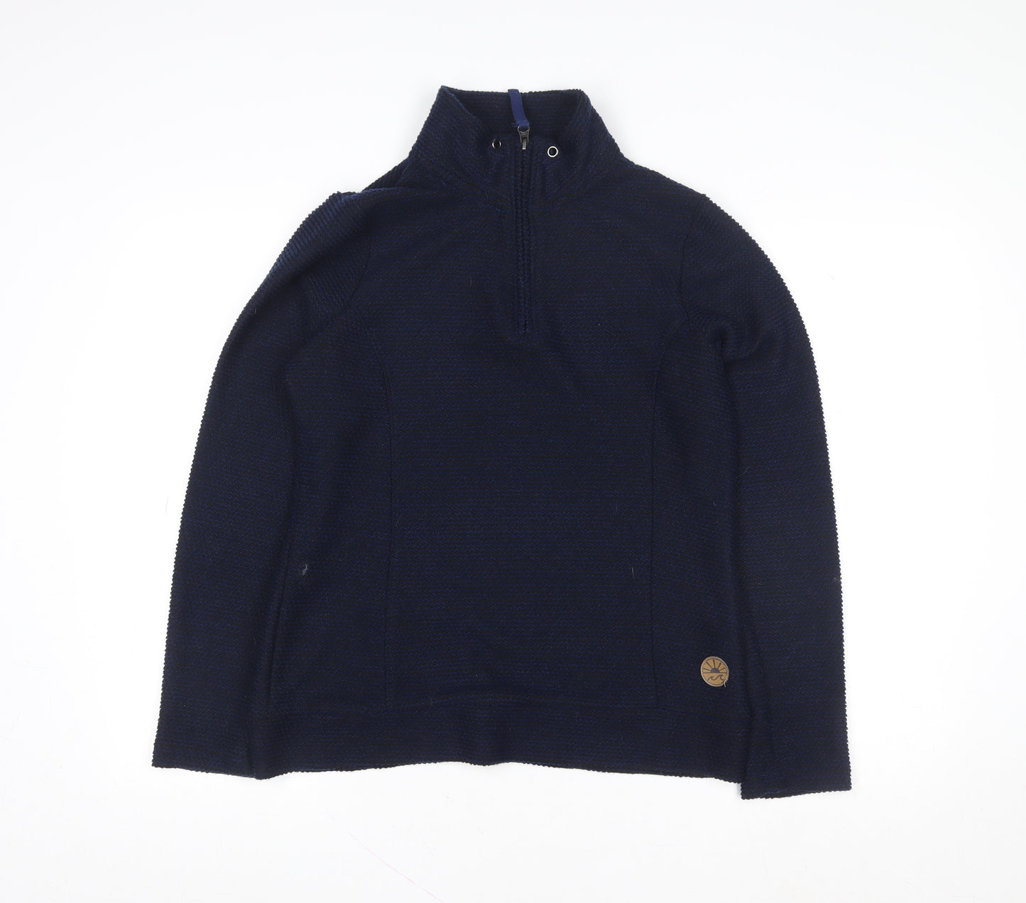 Crane Men Blue High Neck 1/2 Zip Pullover Sweatshirt M