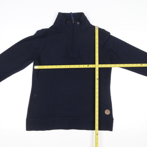 Crane Men Blue High Neck 1/2 Zip Pullover Sweatshirt M