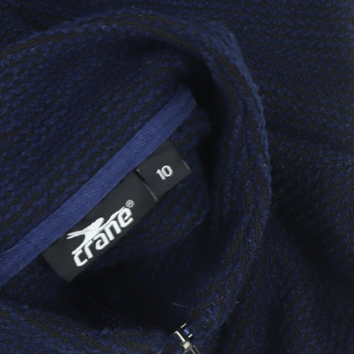 Crane Men Blue High Neck 1/2 Zip Pullover Sweatshirt M