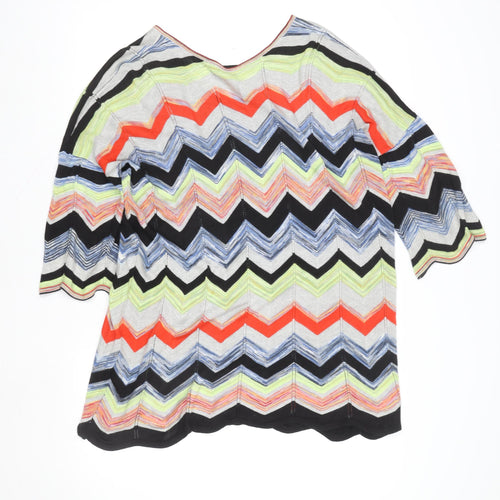 Oui Women Multicoloured Size 16 Shift Knee Length Dress