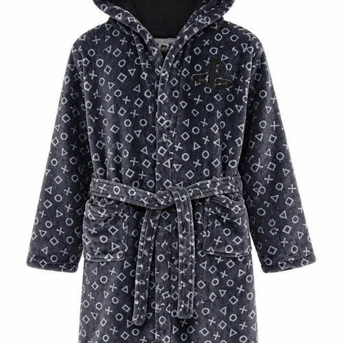 PlayStation Boys Grey Fleece Hooded Robe 15-16 Years Gaming Nightwear