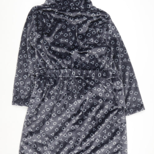 PlayStation Boys Grey Fleece Hooded Robe 15-16 Years Gaming Nightwear