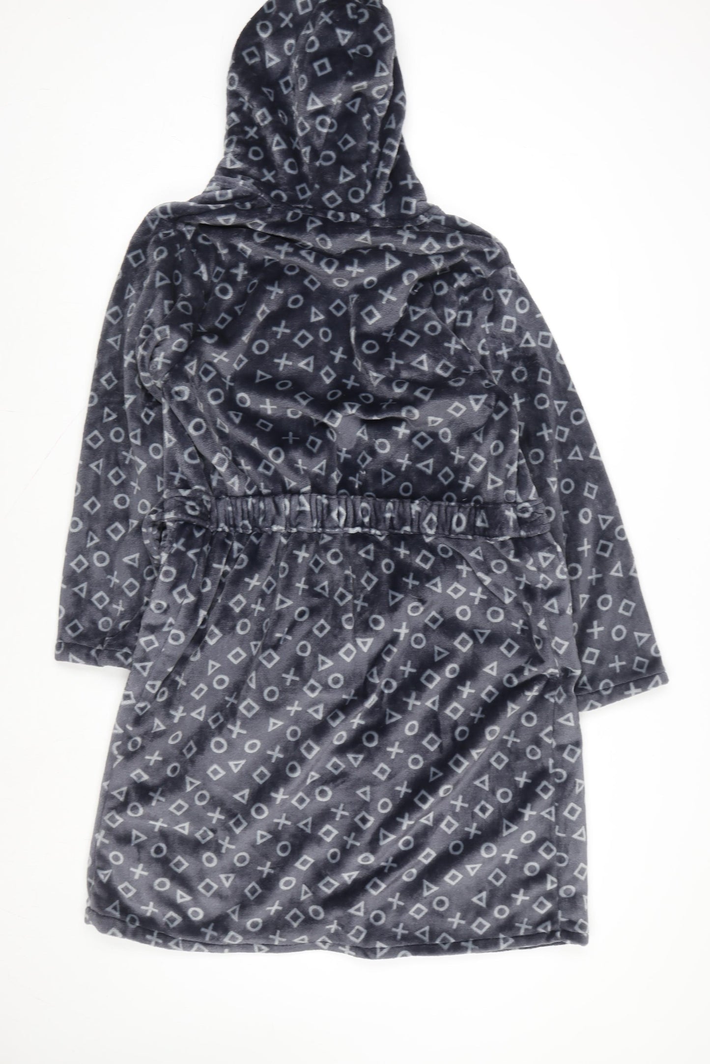 PlayStation Boys Grey Fleece Hooded Robe 15-16 Years Gaming Nightwear