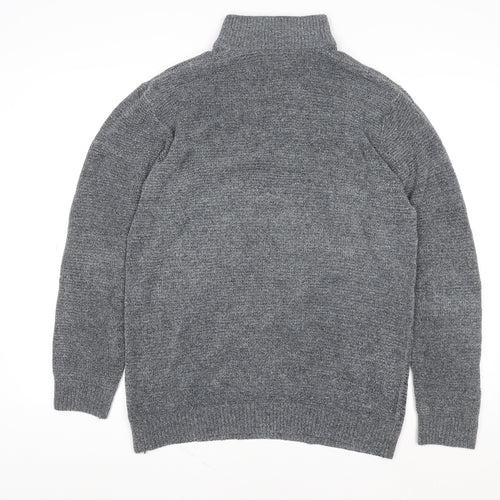 Next Men’s Grey 1/4 Zip Knit Sweatshirt Jumper Size L