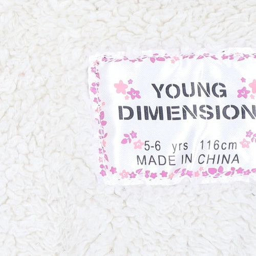 Young Dimension Girls Green Faux Fur Hooded Parka Coat 5-6 Years