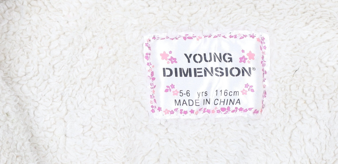 Young Dimension Girls Green Faux Fur Hooded Parka Coat 5-6 Years