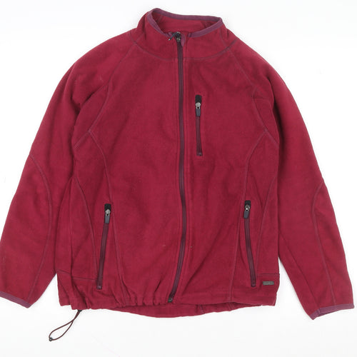 Human Nature Women's Red Fleece Zip Jacket Size M Regular Fit