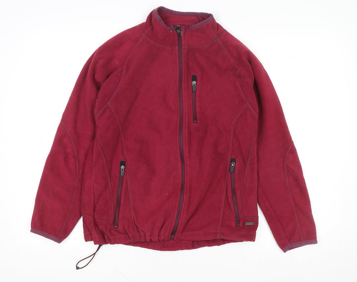 Human Nature Women's Red Fleece Zip Jacket Size M Regular Fit