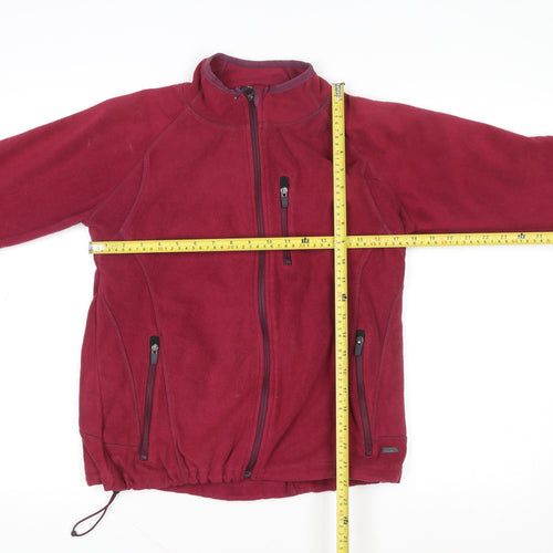 Human Nature Women's Red Fleece Zip Jacket Size M Regular Fit