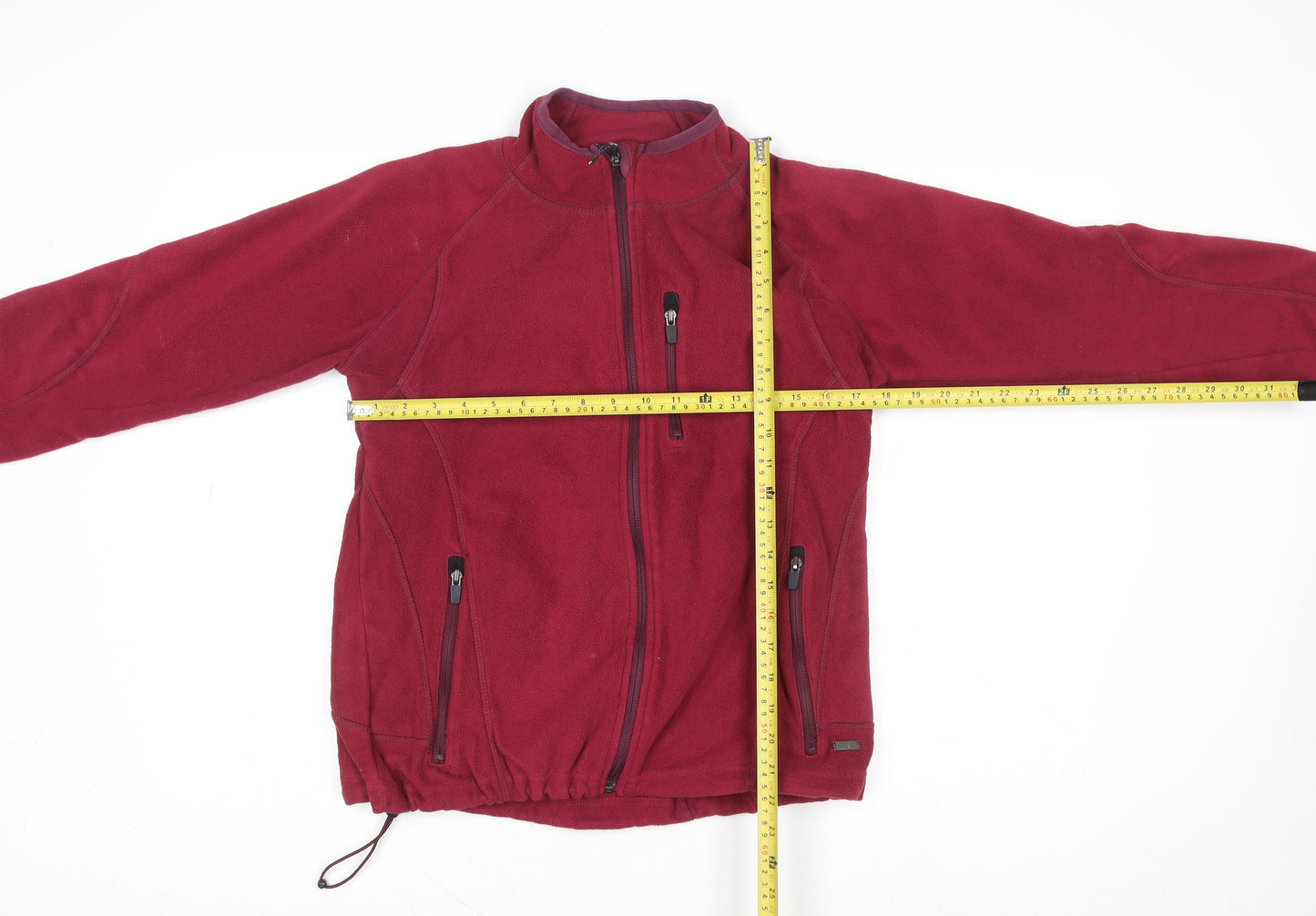 Human Nature Women's Red Fleece Zip Jacket Size M Regular Fit