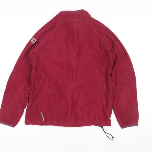 Human Nature Women's Red Fleece Zip Jacket Size M Regular Fit