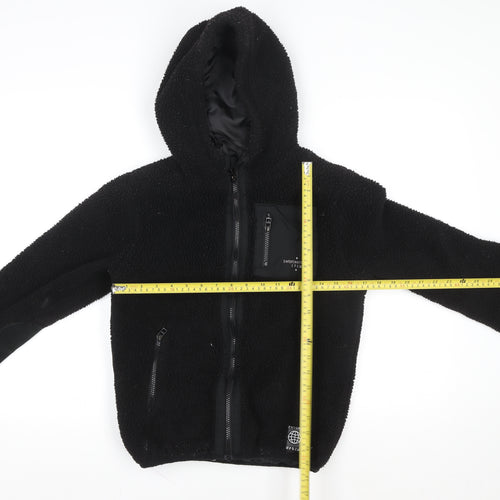 F&F Boys Black Hooded Fleece Zip Jacket 11-12 Years