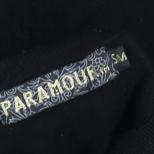 Paramour Women Black Beaded Tunic Blouse Size S Relaxed Fit