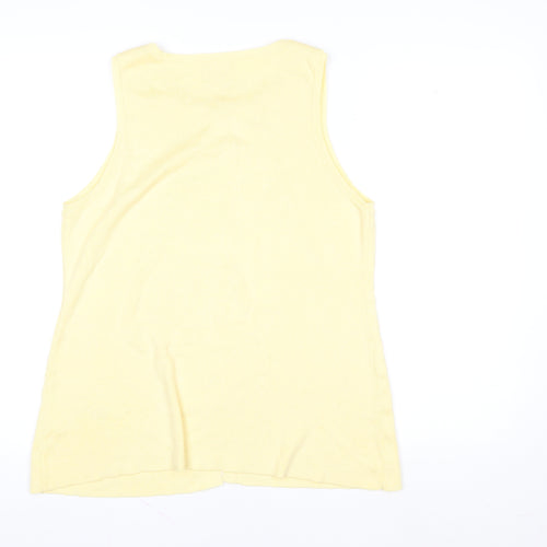 ASOS Women Yellow Sleeveless Button Camisole Top M