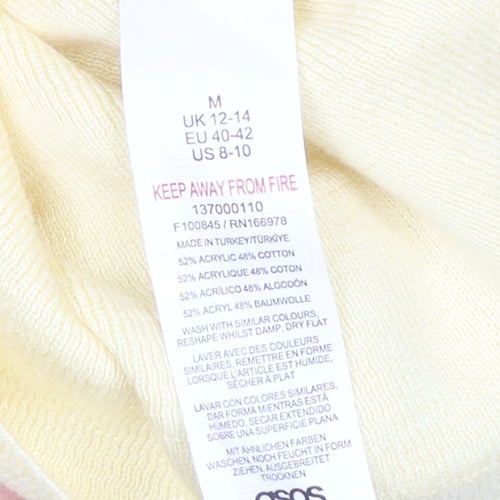 ASOS Women Yellow Sleeveless Button Camisole Top M