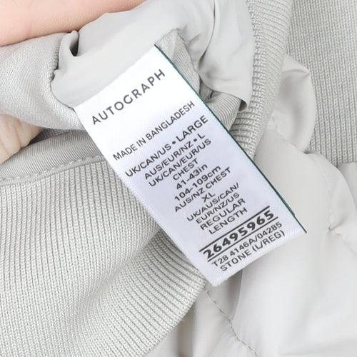 Marks and Spencer Women Beige L Shower Resistant Puffer Waistcoat