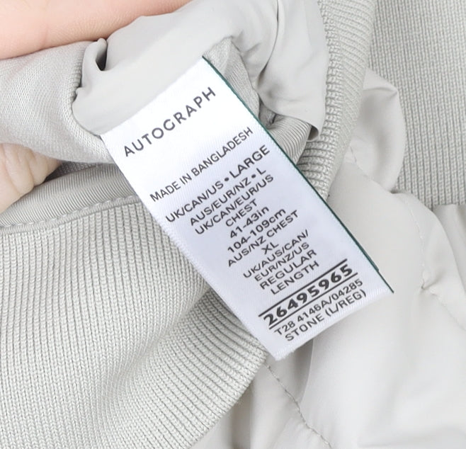 Marks and Spencer Women Beige L Shower Resistant Puffer Waistcoat