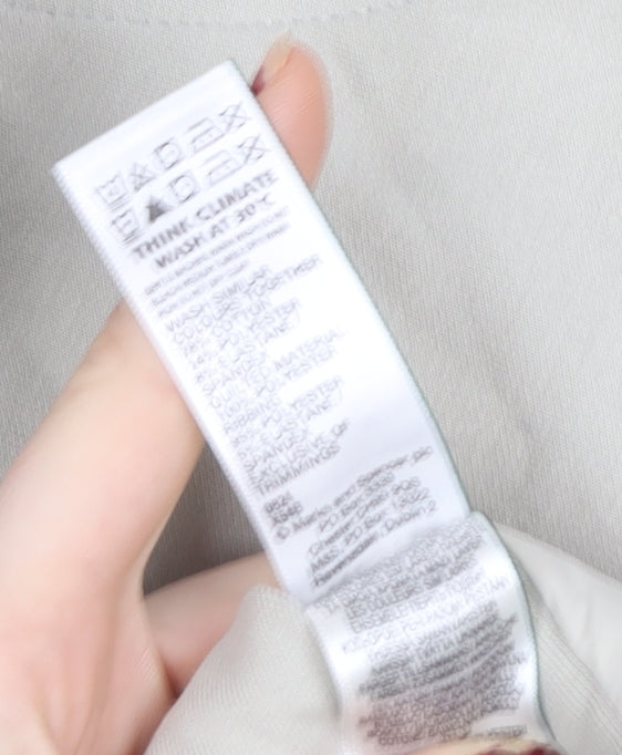 Marks and Spencer Women Beige L Shower Resistant Puffer Waistcoat