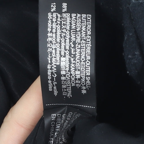 Zara Girls Black Varsity Jacket 6 Years Wool Blend Lined Button-Up