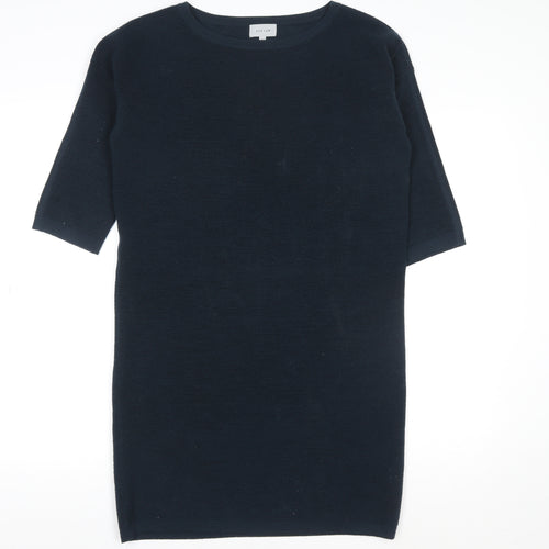 Jigsaw Women's Navy Wool Shift Dress Size S Knee Length