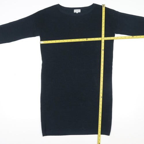 Jigsaw Women's Navy Wool Shift Dress Size S Knee Length
