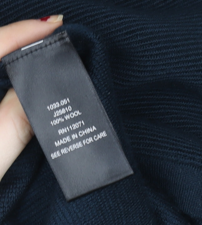 Jigsaw Women's Navy Wool Shift Dress Size S Knee Length