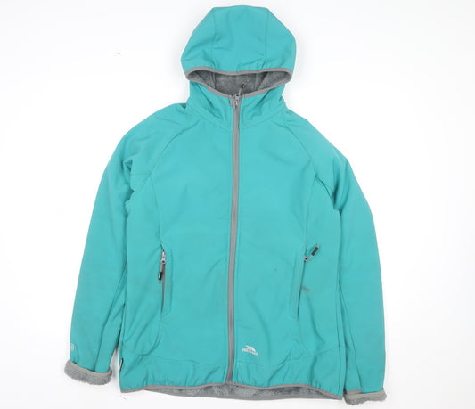 Trespass Women’s Teal Softshell Hooded Jacket Size XL UK 16 Waterproof